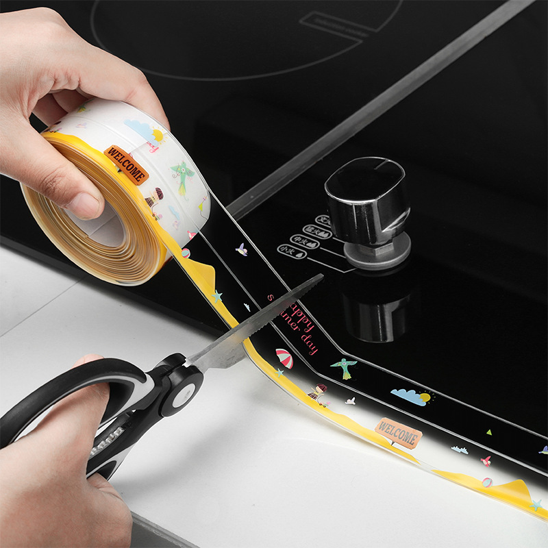 Waterproof Bathroom Seam Stickers Kitchen Sink Bathroom Countertop Corner Gap Wash Basin Waterproof Pad Water Retaining Strip