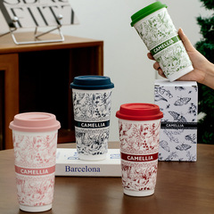 國潮風陶瓷隨手杯小眾設計杯子辦公室家用咖啡牛奶杯便攜隨行杯子