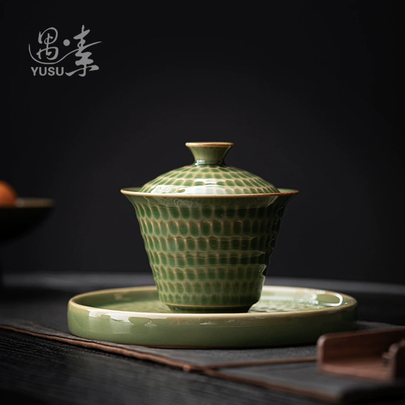 创意复古陶瓷茶杯 茶具 抓手