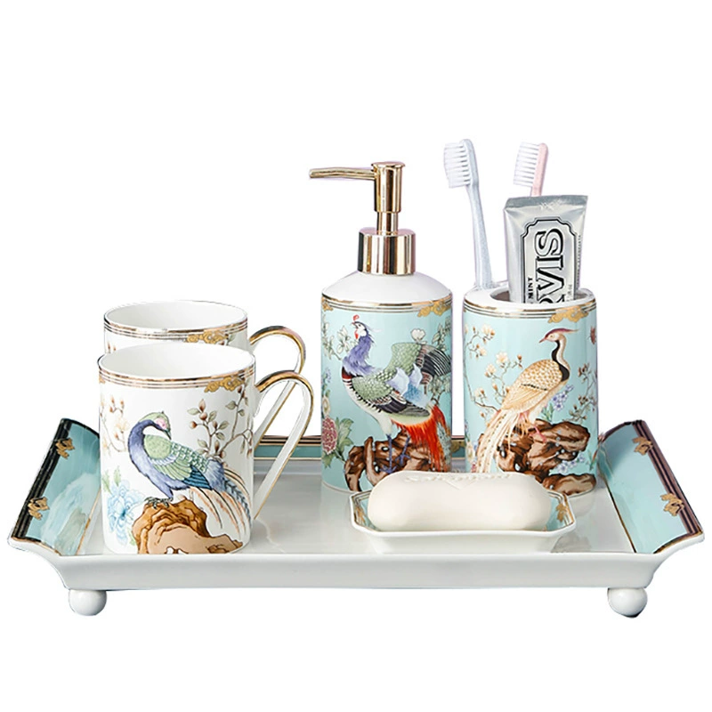 Ceramic set for home use, toothbrush, mouthwash