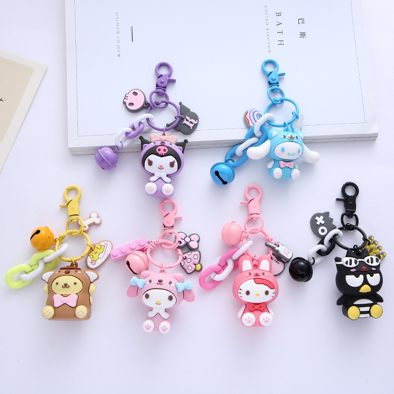Spot Wholesale Sanrio Cinnamon Dog Big-Eared Dog Kurome Key Chain Pendant Famous Product Doll Key Chain