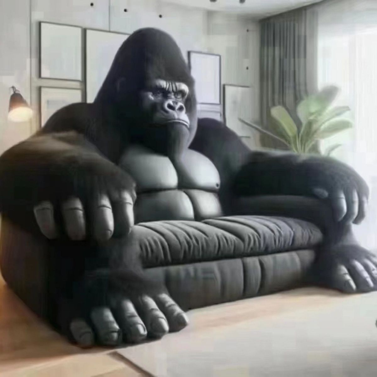 Gorilla Sofa Living Room Furniture Two-Dimensional King Kong Sofa Bedroom Bed Creative Large and Small Apartment Leather Sofa