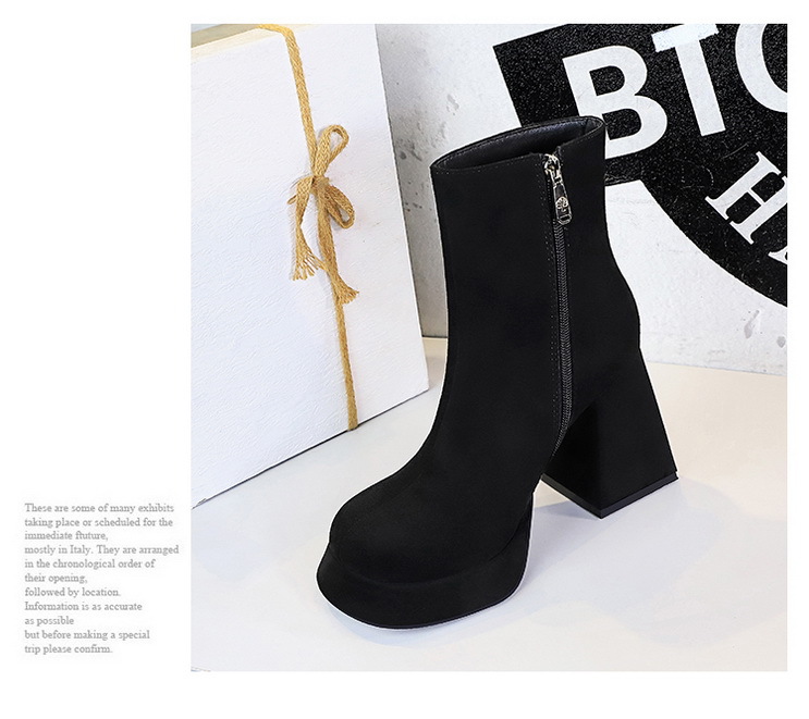 ShoeVault 7992-3 Europäischer und amerikanischer Modetrend Damen Dicke Superhohe Plateau-Schuhe mit wasserdichtem Absatz, runder Zehenpartie und seitlichem Reißverschluss_voghion.com