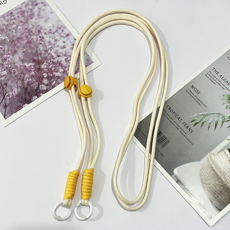 Cuerda larga ajustable-Cuerda beige nudo amarillo