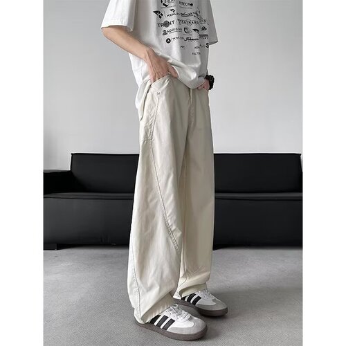 Retro quick-drying machete pants, men's summer thin American large pocket overalls, fashion brand handsome street ice pants