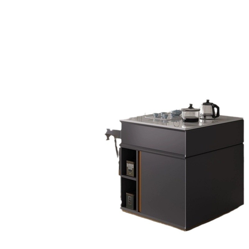 Mesa de comedor de tablero de roca de lujo mesa de té de comedor telescópico integrado pequeño tipo de casa combinación ligera con horno electromagnético mesa de comedor de isla