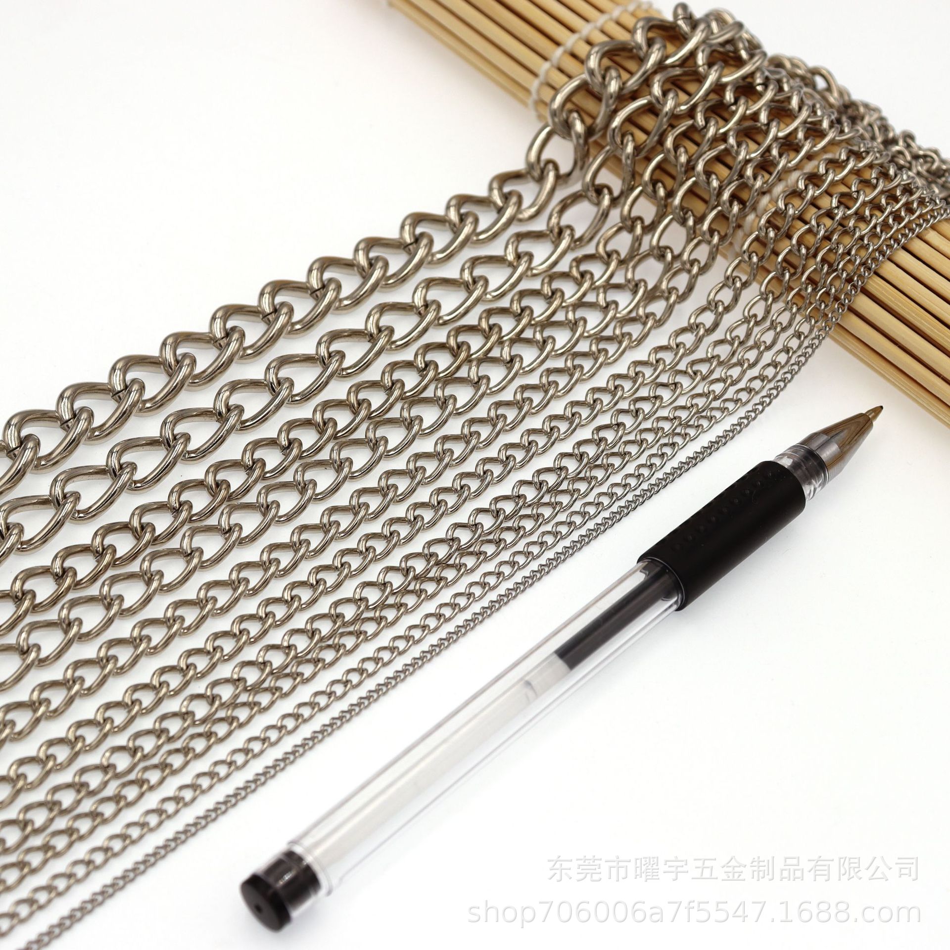 细铁链条钮链侧身链瓜子链装饰吊牌包包链广告牌挂链吊灯灯具链条