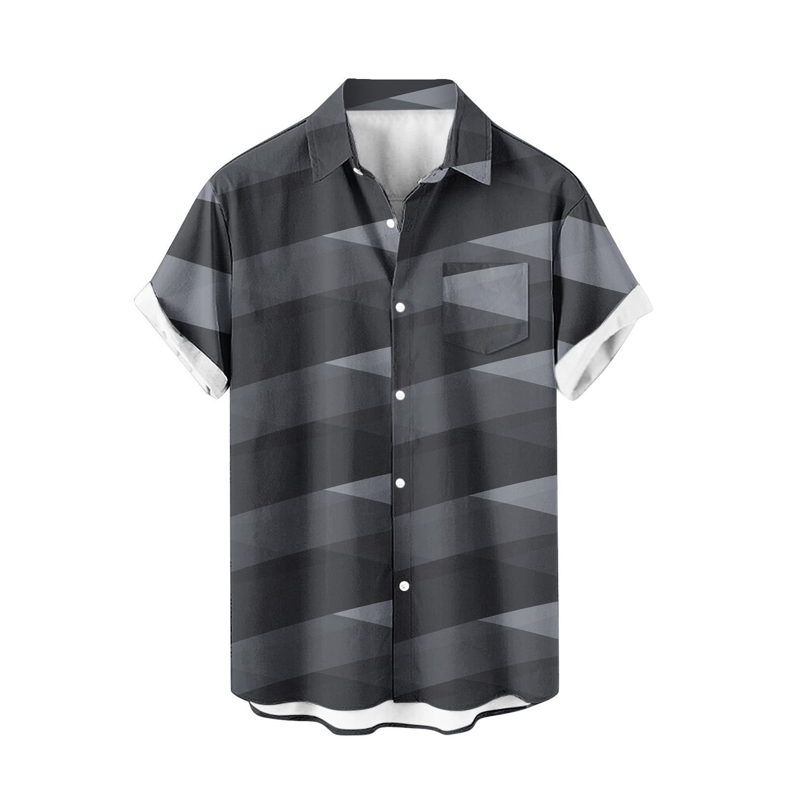 Venta caliente para hombres nueva camisa de manga corta 3D impresión digital moda casual Hawaii playa solapa para hombres