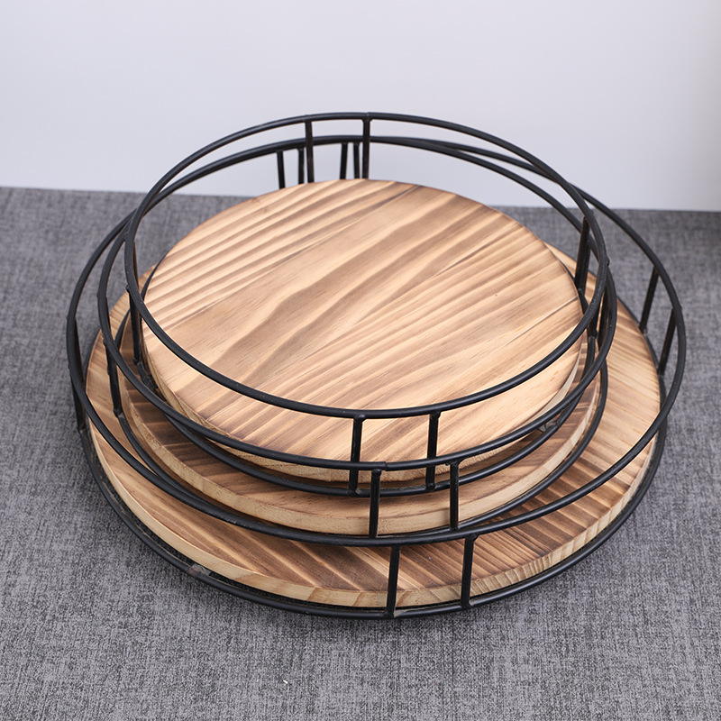 Wooden spice seasoning rotatable multi-size tray home desktop kitchen spice jar storage and storage rack