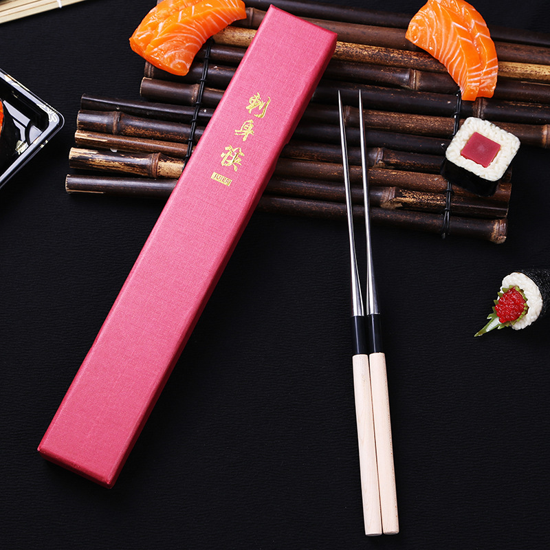Sashimi Chopsticks Japanese Chopsticks Japanese Restaurant Special Octopus Balls Stainless Steel Pointed Sushi Fish Fillet Chopsticks