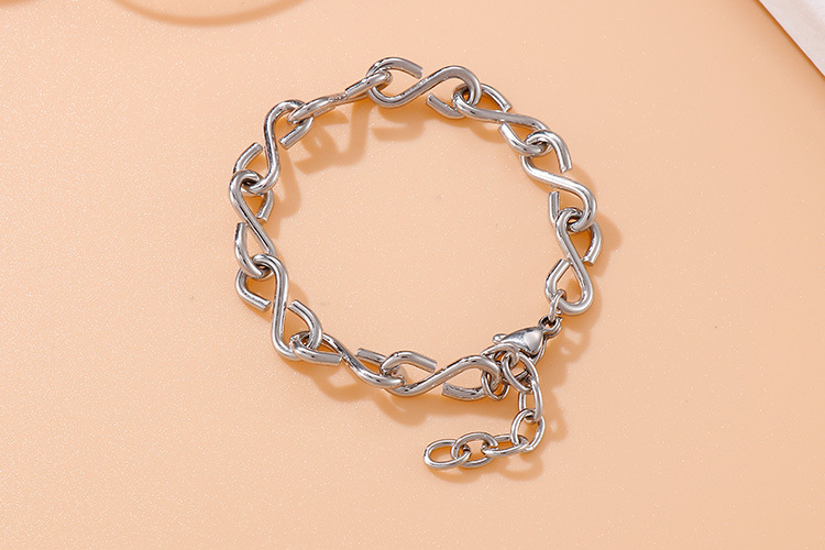 Bracelets Classification PVD Coated 18K Gold Plated Number Titanium Steel Fashion Waterproof Non Tarnish Titanium Steel Bracelets
