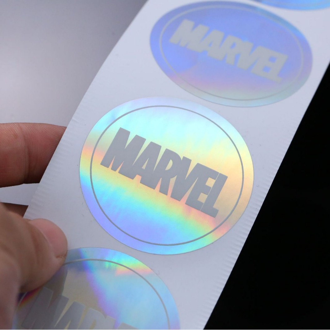 圆形帽子贴纸镭射标签金色帽子贴银色帽子贴纸圆形帽子标