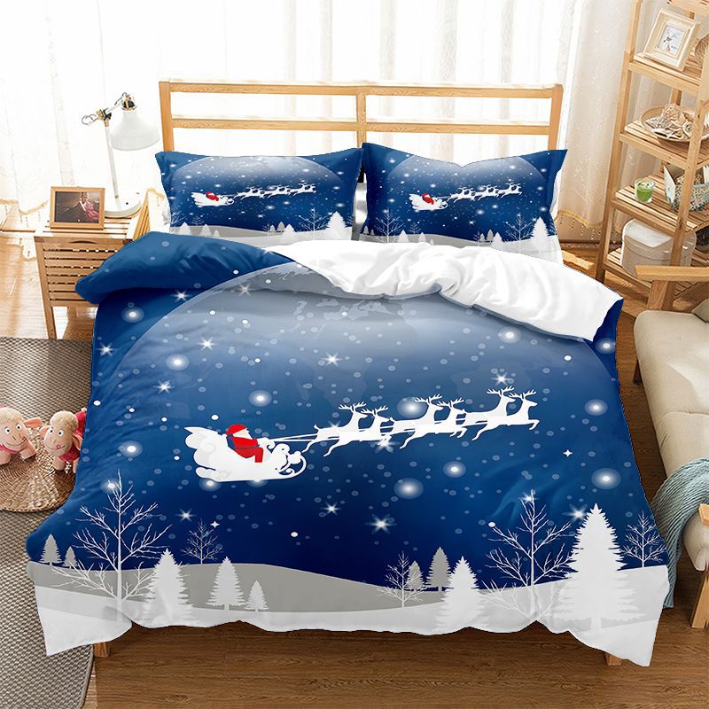 Christmas sled series three down duvet cover, matte four two piece set, customizable_voghion.com