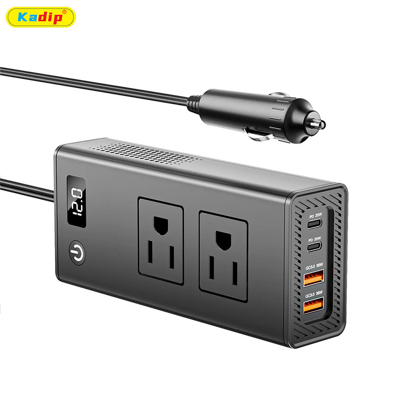 Cross-border hot-selling 200W car inverter with digital display DC12V to AC220V power converter PD fast charging