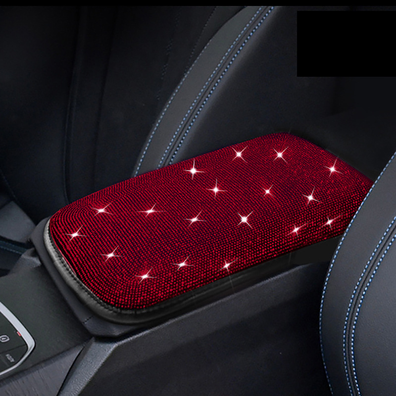 Fushou – Creative Diamond-Studded Armrest box pad - carbon-red