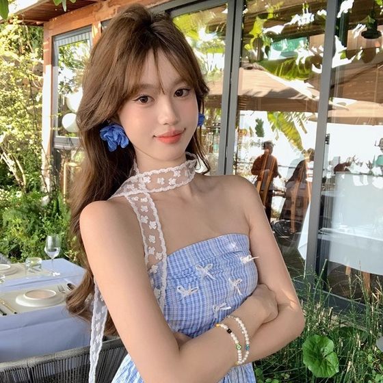Korean Style Lace Bow Long Silk Scarf Women's Spring and Summer New High-end Sense Personalized All-match Neck Headband