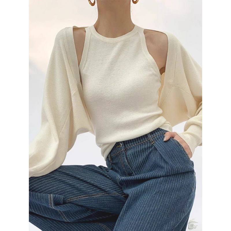 White Ice Silk Knitted Cardigan for Women in Summer with Suspender Skirt and Blouse, Small Shawl, Short Jacket Top White Ice Silk Knitted Cardigan for Women in Summer with Suspender Skirt and Blouse, Small Shawl, Short Jacket Top