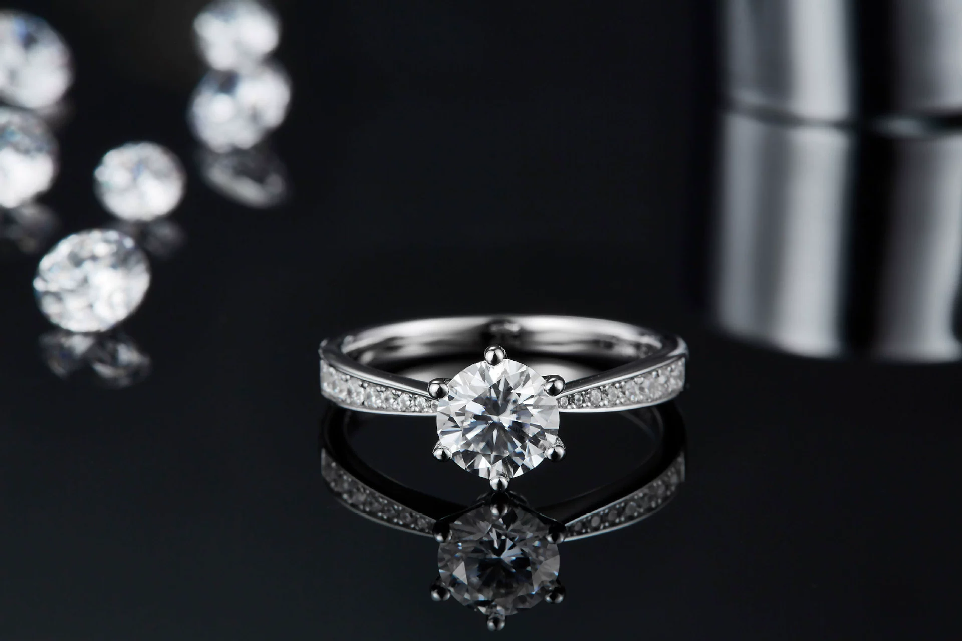 华莎珠宝 Ring with stone, classic accessory for St. Valentine's Day, 1 carat