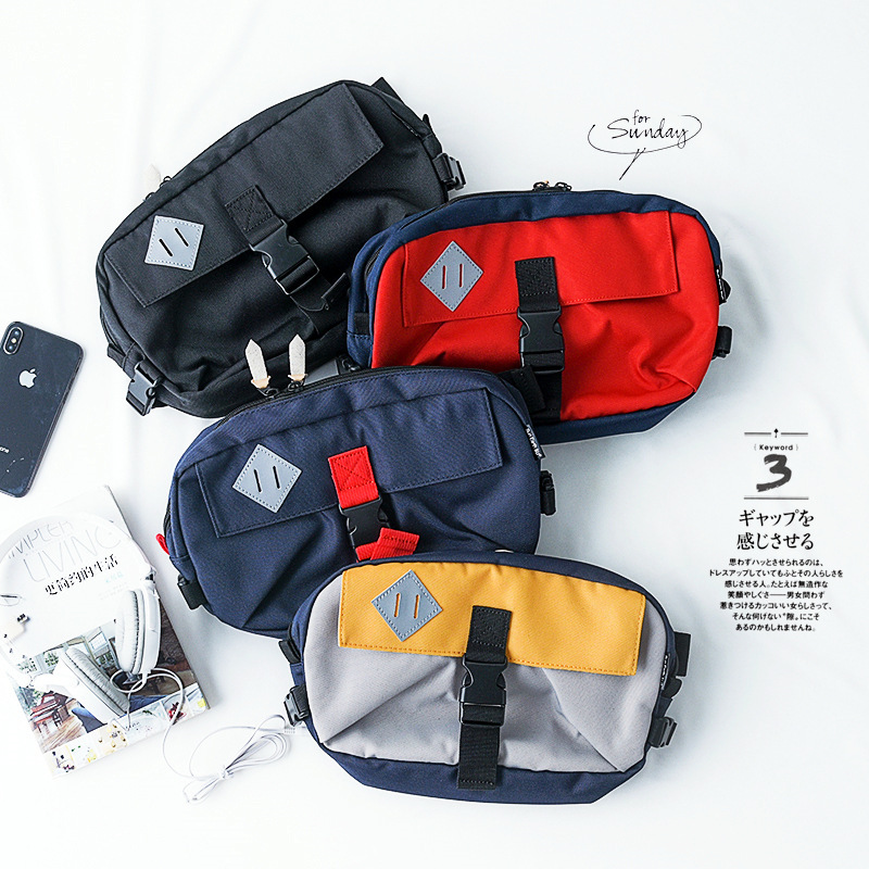 Sun Earth & u Bolso bandolera japonés Bolso de pecho Riñonera Tela Oxford anti-salpicaduras de agua de tres uso Transporte de ocio callejero urbano