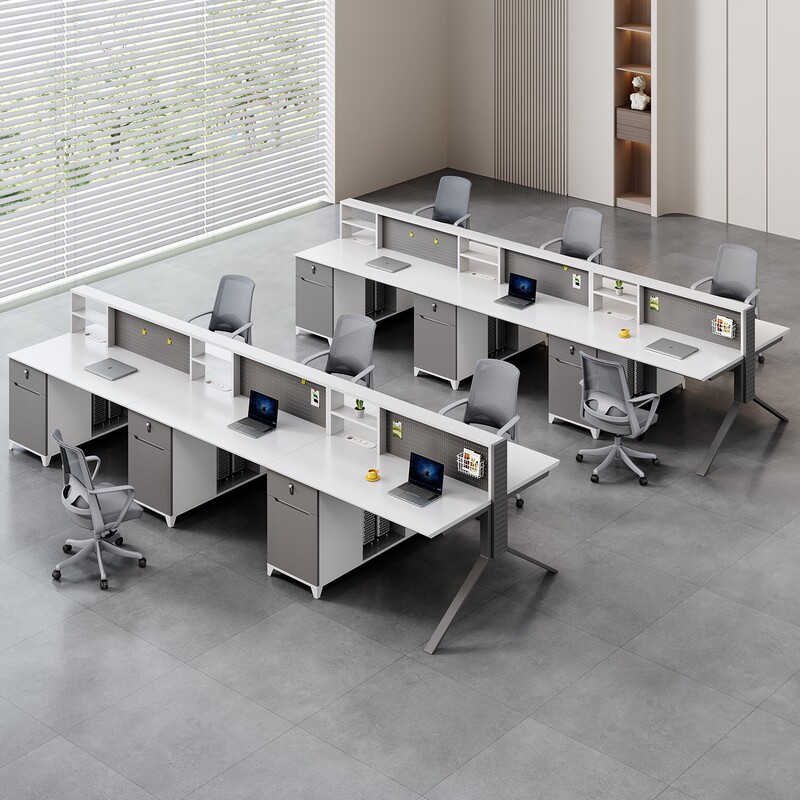 E0 grade office desk, employee workstation, simple design, DIY pegboard desk, 2/4/6-person workstation, staff desk