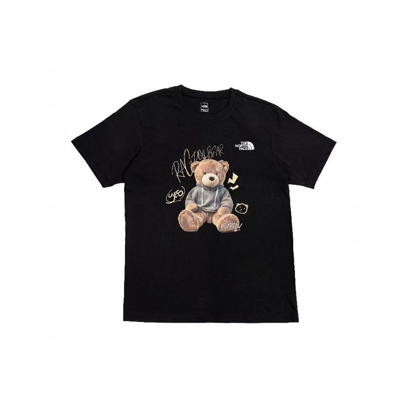 NTノースフェイスの純綿Tシャツの正しいバージョン、男性と女性用、カップル向けの同じスタイル、トレンディなプリント、幅広で多用途、カジュアル半袖|undefined