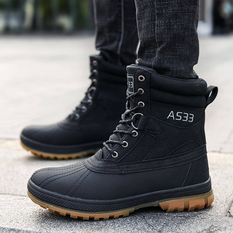 Men's Shoes large size lace up high top outdoor combat boots men's field training shoes autumn and winter new men's shoes_viptrois.com