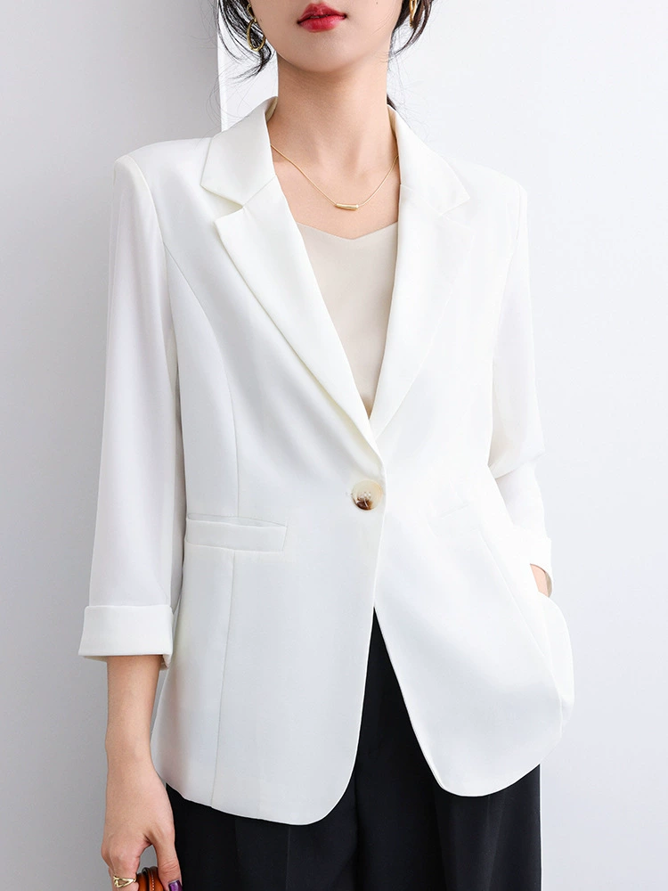 Summer thin fitted classic suit jacket for leisure
