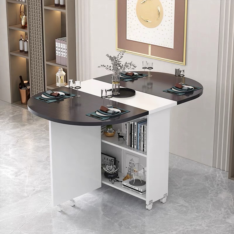 타원형(화이트 캐비닛 + 블랙 월넛 컬러)