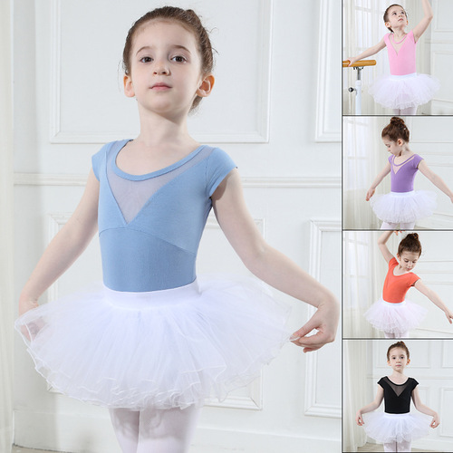 Children's dance costumes, girls' practice uniforms, short-sleeved posture dresses, ballet skirts for young children, Chinese dance dresses