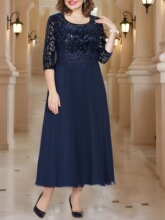 D 36851 Lace Chiffon Dress ��˿ѩ������ȹ ŷ���羳����ѷ