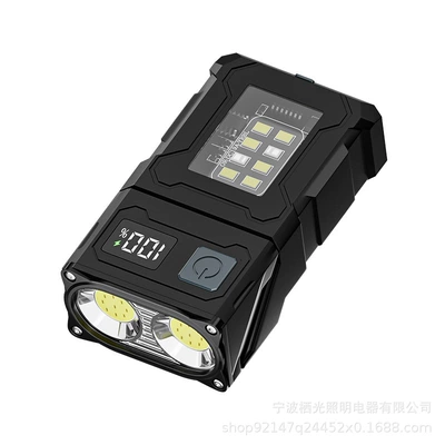 Flashlight with Strong Magnetic Work Light for Auto Repair, Outdoor Use, Magnetic Attachment, Household Strong Light, Rechargeable, Portable, Multifunctional, Ultra-Bright Flashlight (UV fənərlər) - enhanced-version-red-and-blue-flash-20h-dual-magnetic-suction-side-light