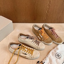 现货内增高做旧星星小脏鞋女板鞋新款百搭小众设计休闲绑带休闲鞋