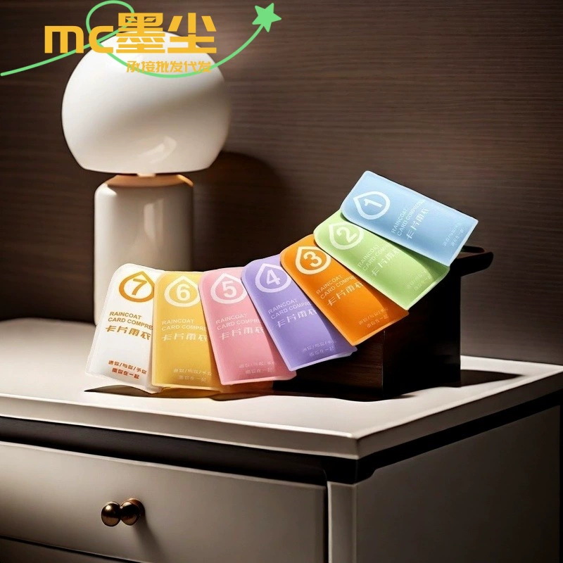 Одноразовый Моранди семь цветных карточек плащ сжатый портативный молния утолщение длинный открытый туристический пончо