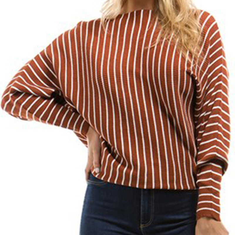 Suéter de mujer para otoño e invierno 2026, suéter de punto a rayas de manga larga, estilo europeo y americano, muy vendido en AliExpress.