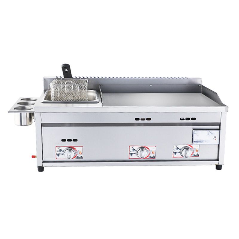 Nuevo horno de gas comercial, freidora, máquina de gas, máquina de agarrar pastel, equipo de fideos fríos de parrilla de placa de hierro