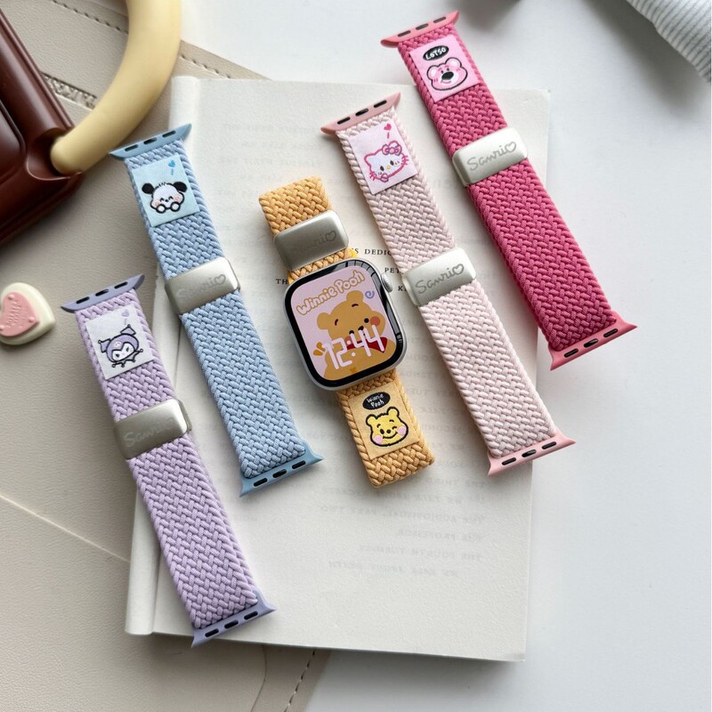 Sanrio Series Woven Magnetic Buckle Watch Strap Suitable for Apple Watch iWatch 12Th Generation 11/10