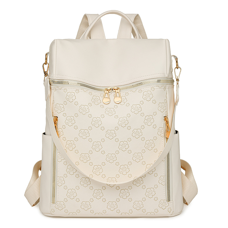 2025 nueva mochila de PU para mujer casual de moda clásica retro de gran capacidad mochila escolar para estudiantes