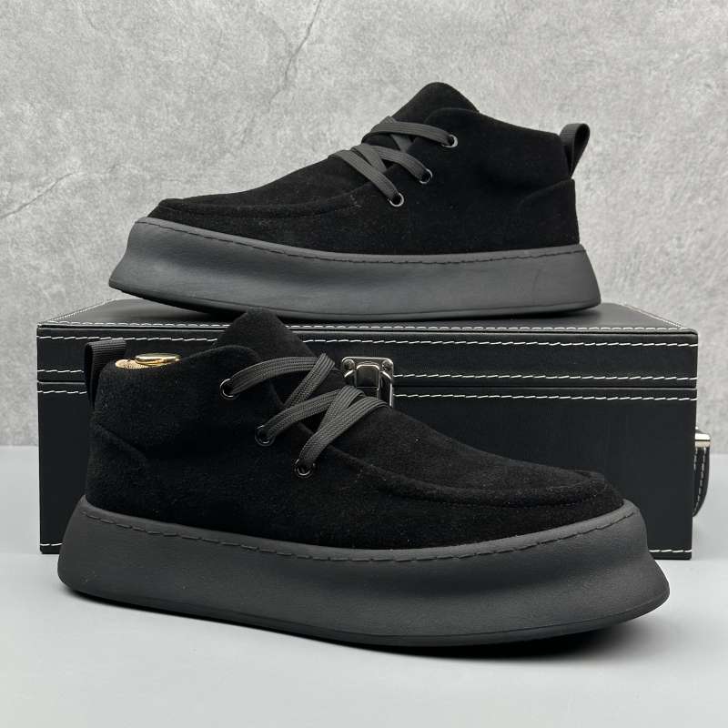 高帮男鞋秋冬款2025新款潮流百搭休闲板鞋男士翻毛皮鞋中帮马丁靴