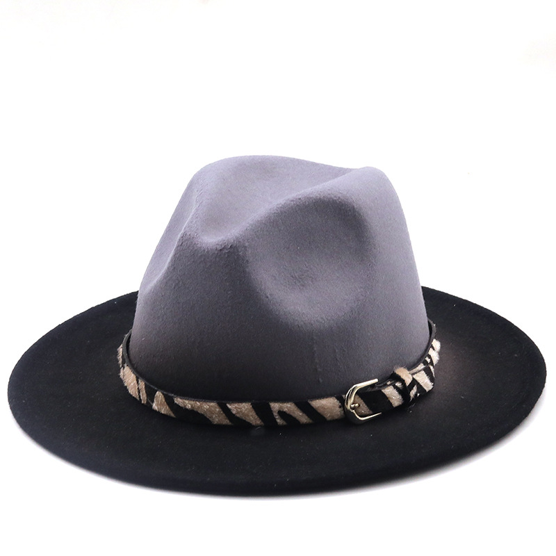 Wholesale Gradient Tie-dye Big Brim Woolen Jazz Top Hat Nihaojewelry display picture 8