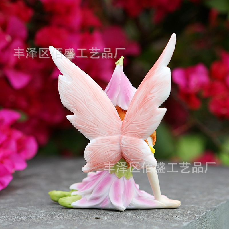 Artesanías de resina transfronterizas, flores sentadas, adornos de hadas, jardines, jardines, micro paisajes, decoraciones de jardín, estatuas