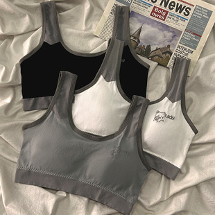 Seamless Intimates for Girls in the Developmental Period, Fixed Cup, No Rims, Beautiful Back Bra, Sports Shock-Proof Breast-Revealing Vest