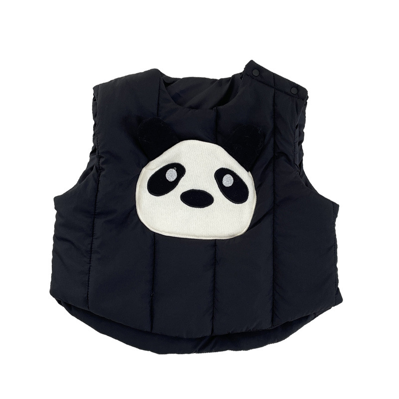 Baby invierno chaleco de algodón de clip2025 nuevo bebé coreano lindo dibujos animados grueso calentamiento exterior chaleco pequeño