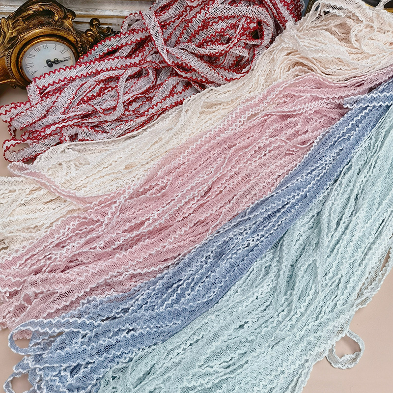 Japón Ph viento de color doble dientes de perro punto de onda hilo hilo de encaje accesorios ropa de bebé correa de pelo flores decoración de regalo