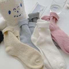 Winter and Spring Thick Fleece Socks for Girls, Soft and Creamy, Solid Color, Versatile, Soft and Comfortable, Mid-Calf Socks, Student JK Uniform Socks, Cotton Socks