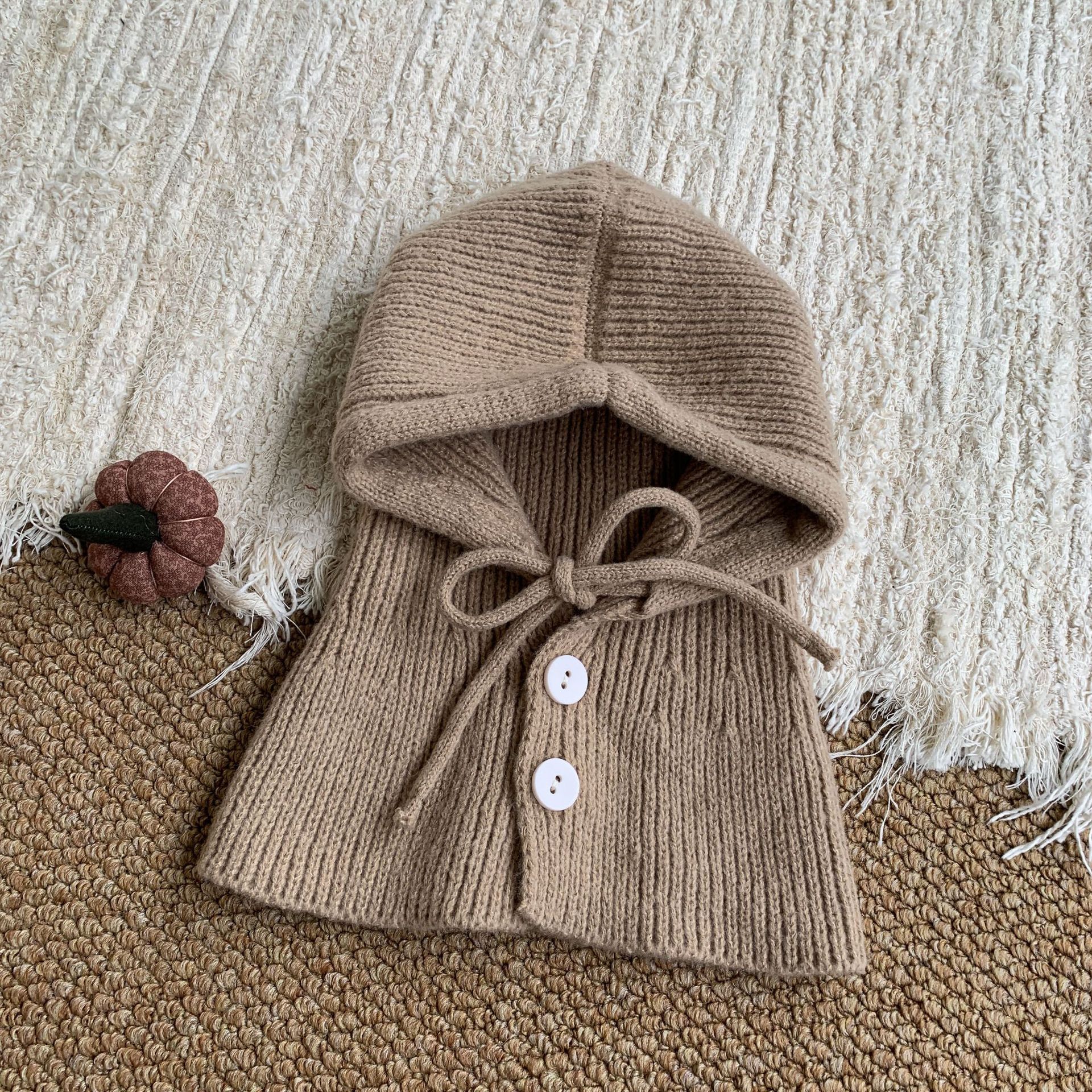 Sugar Pear ropa infantil sombrero de niñas invierno 2025 espesar de aire extranjero para niños gorras de tejido orejas gorras de lana bebé