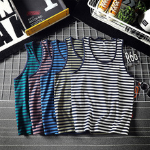 新款百搭夏季ins背心男款式条纹大码套头时尚休闲汗背心【特价】