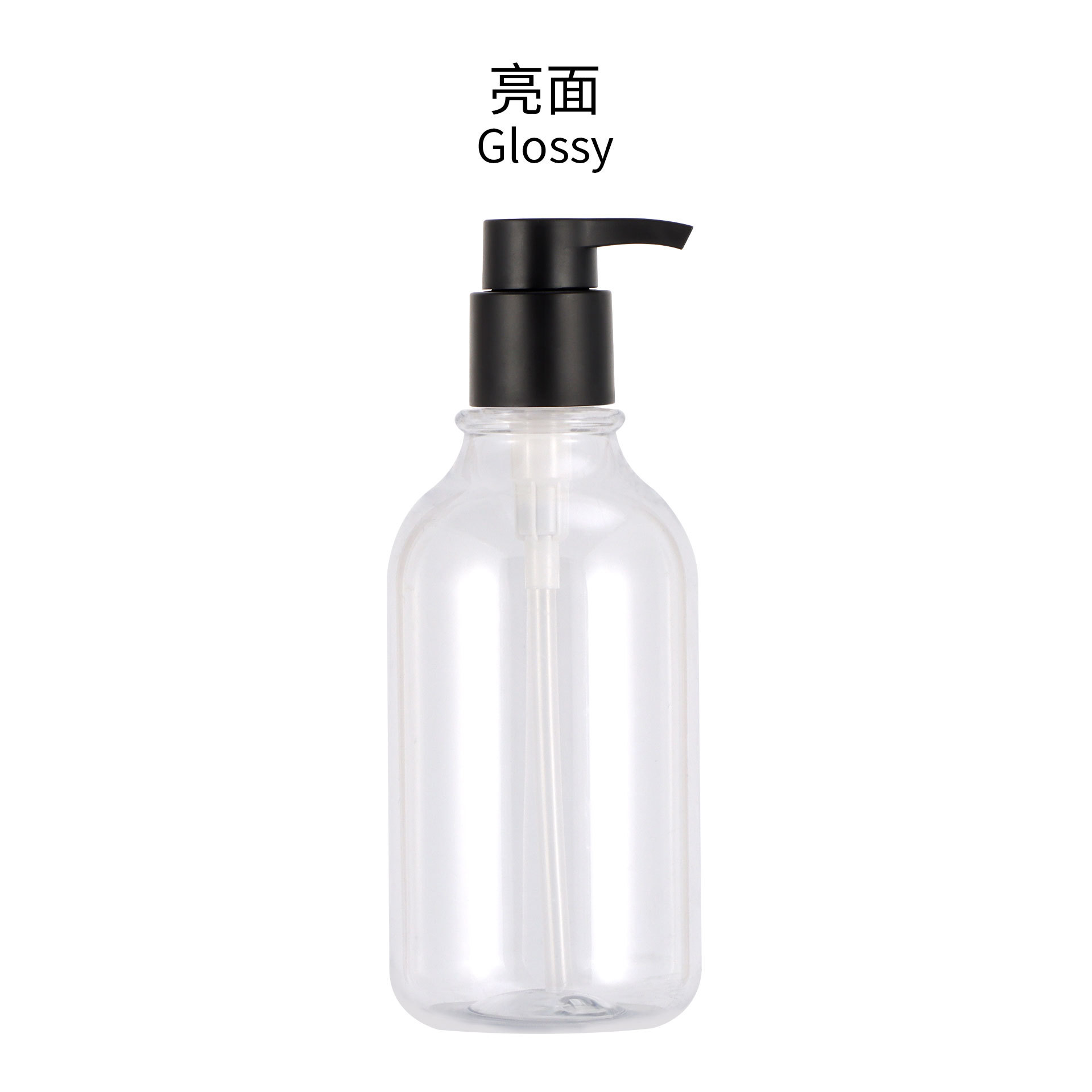 En stock Botella de champú PET de plástico esmerilado negro de 500ML Botella de loción Botella de gel de ducha cosmética Botella secundaria