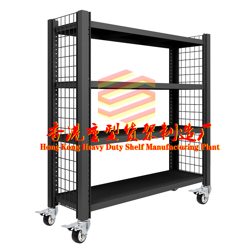 [무거운 보관] 길이 80*가로 40*높이 163 4겹 - [블랙 + 휠 + 사이드 네트]