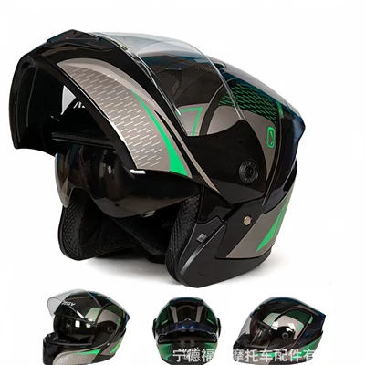 Cross-Border Exclusive Sale of 2026 New Model Flip-Up Helmets with Dual Lenses, Electric Vehicle Helmets, Warm Motorcycle Helmets, Safety Helmets