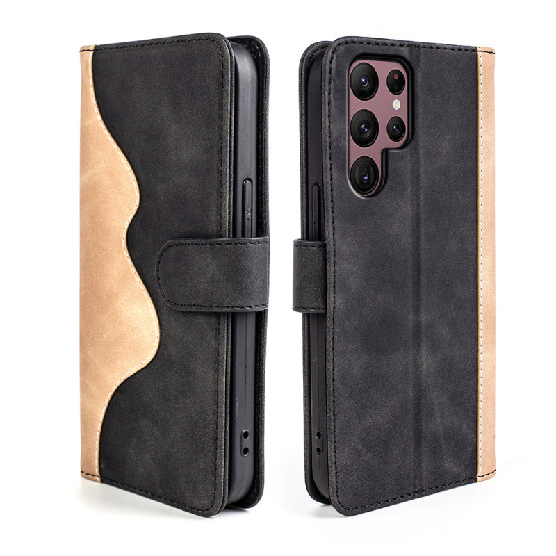 for samsung S23Ultra clamshell type mobile phone case card drop-proof bracket s24 mobile phone leather case a54 mobile phone case